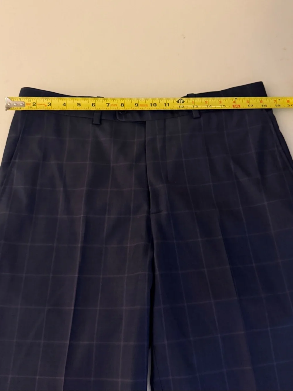 Aristo Eighteen Sterling Men’s 100% Wool Dress Pants Size 34 Navy Windowpane